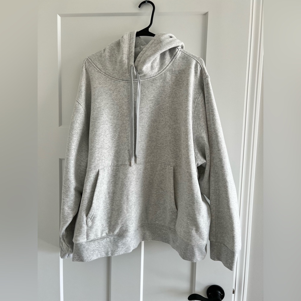 Athleta Light Gray Plus Size Hoodie Sweatshirt